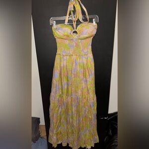 Lulu's Multicolor Halter Maxi Dress